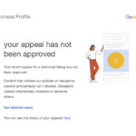 Google Business Profile GBP reinstatement Not Approved